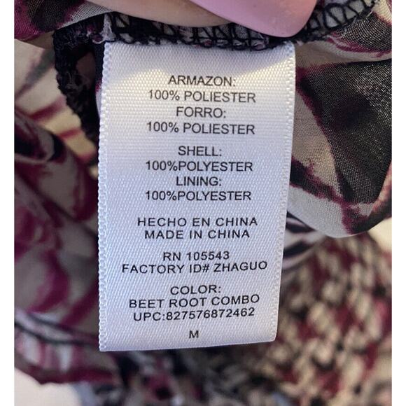 Daisy Fuentes Shirt Woman's Sheer Blouse Beautiful‎ Size Medium (c) - Picture 6 of 6